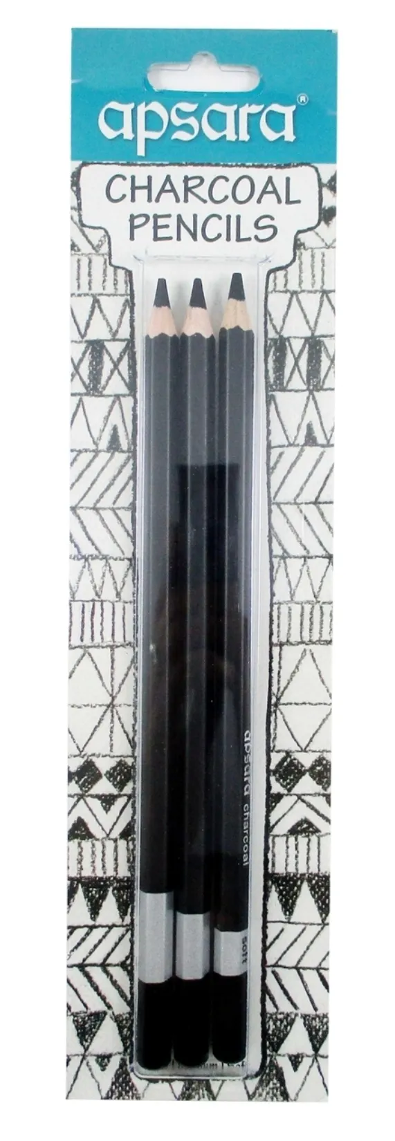 Apsara Charcoal Pencils, 3 Packs of 3 Pencils, 9 Pencils